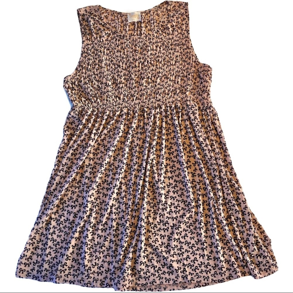 Siren Lily Maternity Pink Black Bow Print Sleeveless Dress Small